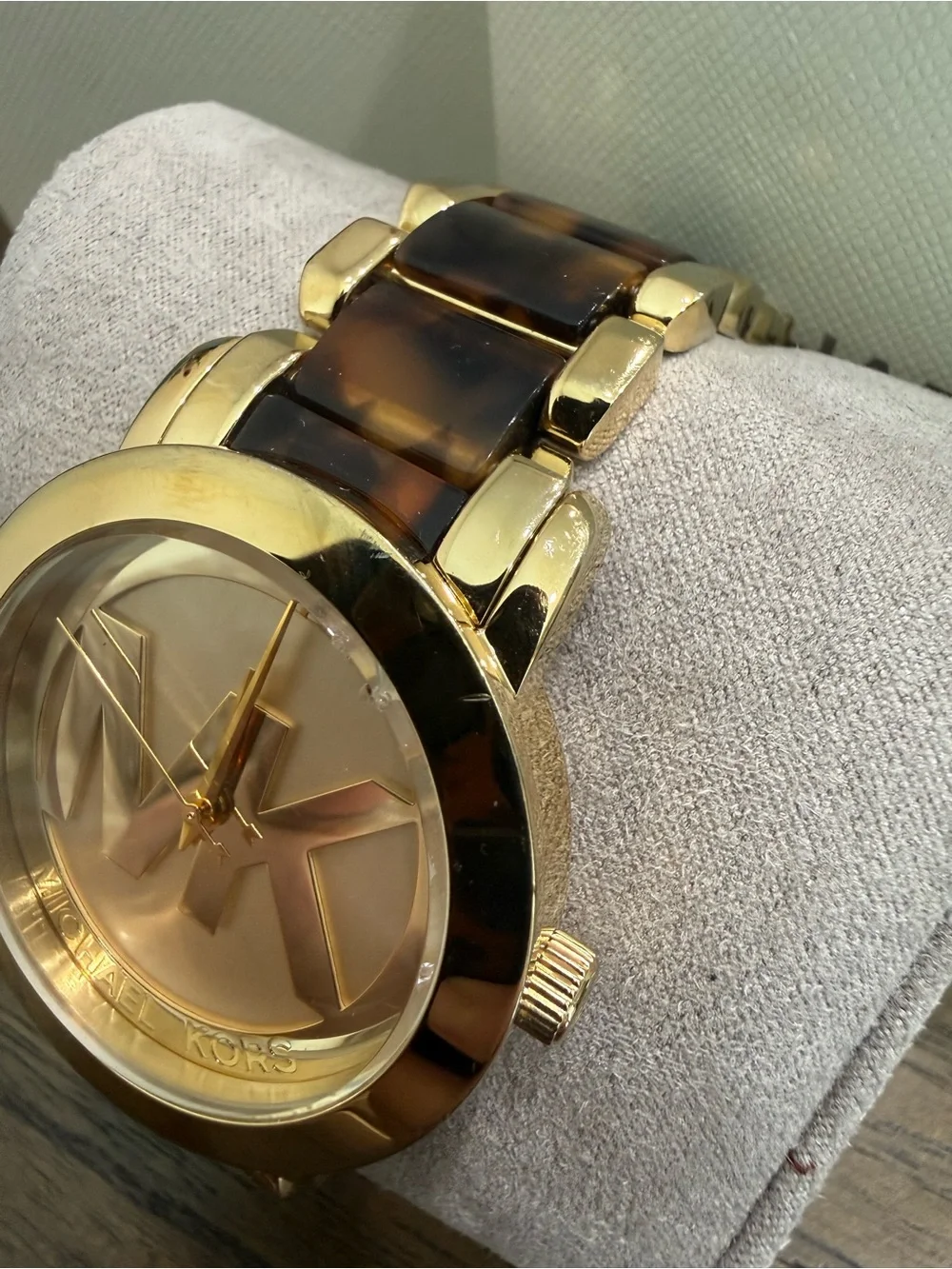 Michael Kors Women's Gold and Tortoiseshell Logo Bracelet Watch
